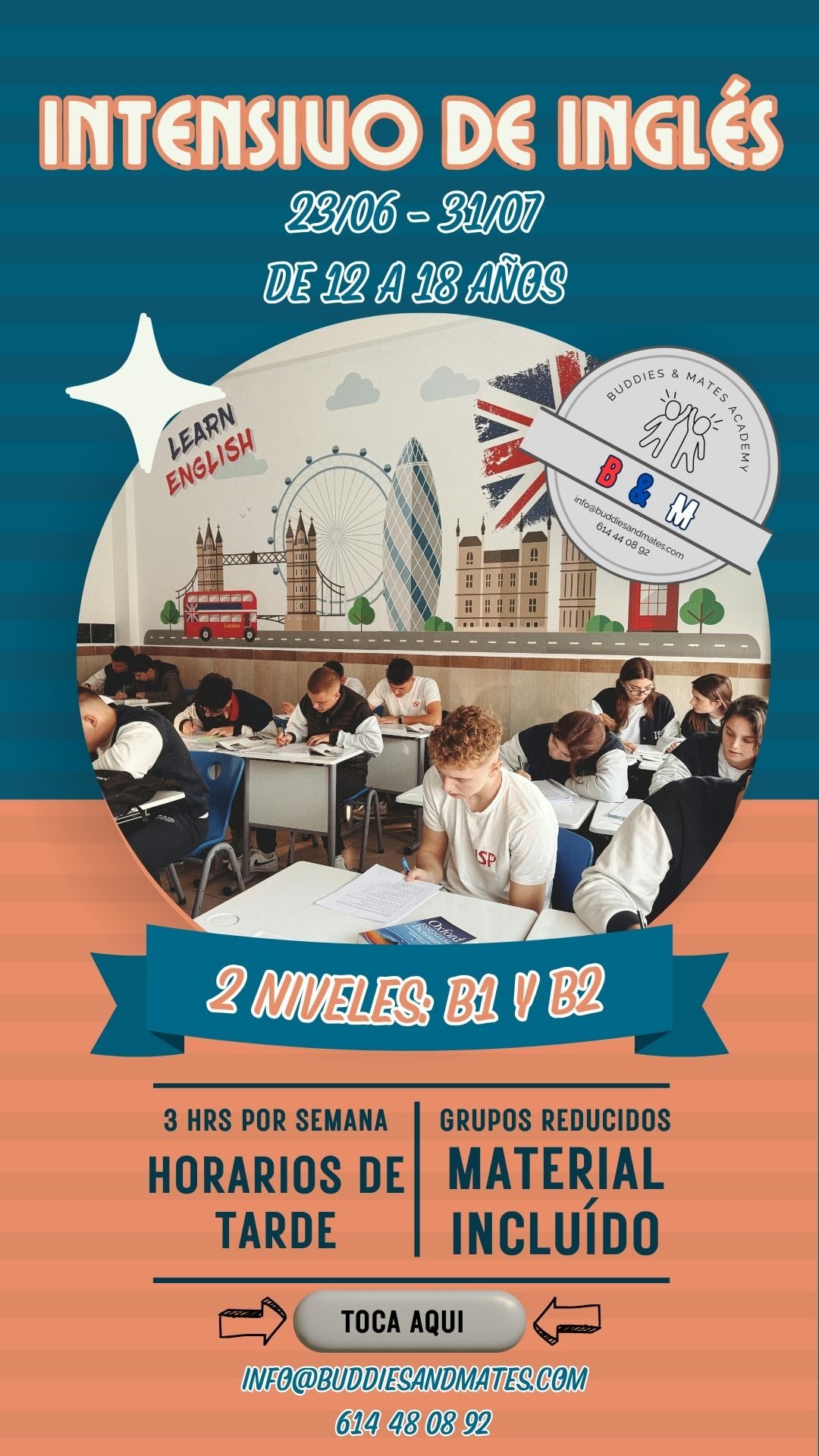 Campamento de verano para niños de 6 a 12 años con actividades educativas y recreativas.